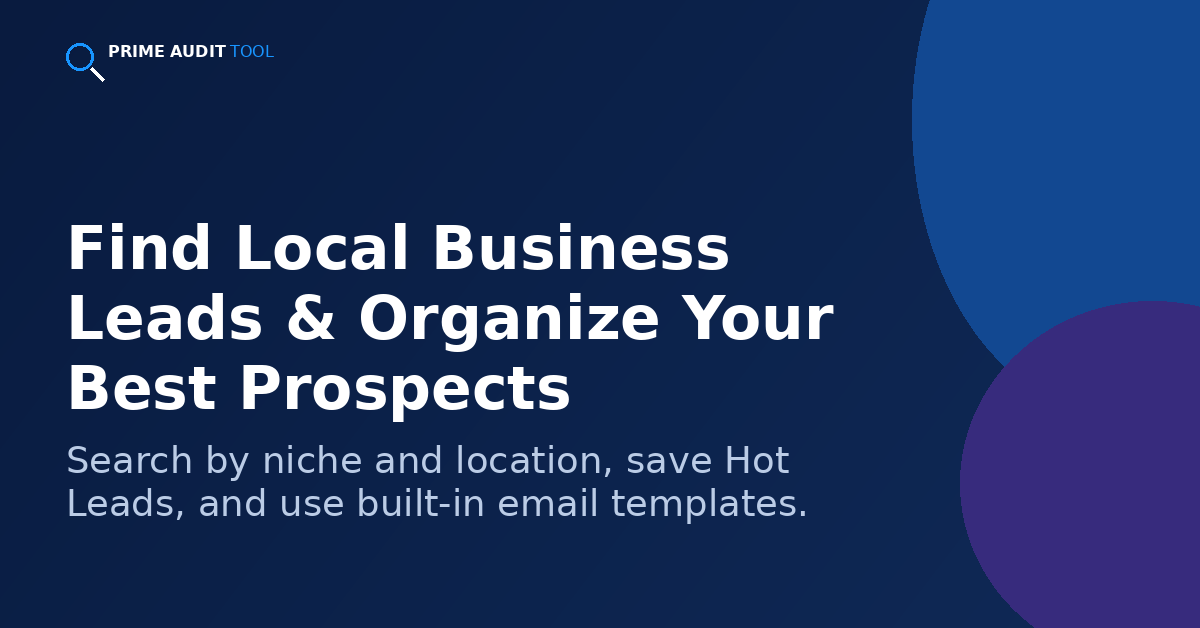1200 × 628 — Facebook / LinkedIn Prime Audit Tool banner